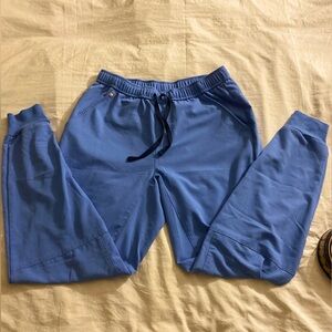 Figs Blue Joggers Elastic Waistband Soft Fabric